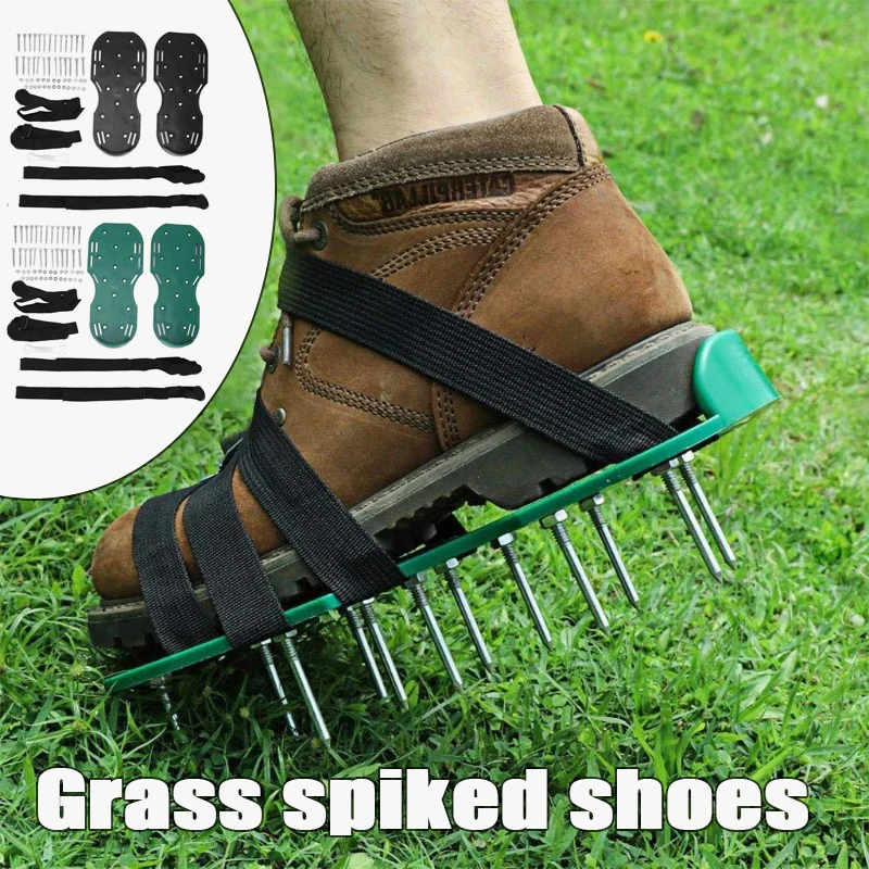 1ペアの芝生エアレーターサンダル、草用スパイク付きガーデニン - Gardening Hand Tools Japanese のレビューと価格