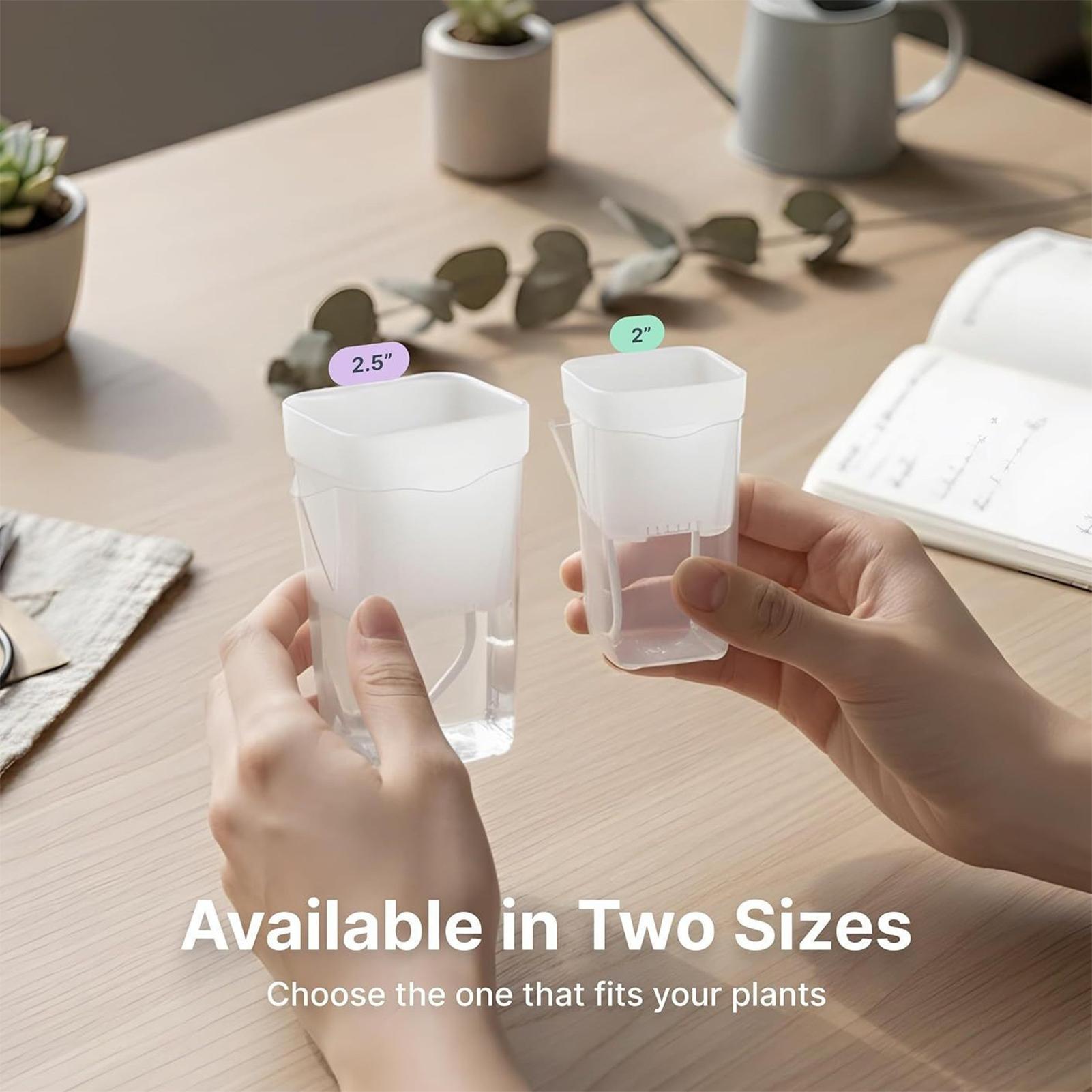 10個入り 室内用植木鉢 透明 自動給水プランター 小型 水 - Self-Watering Planter のレビューと価格
