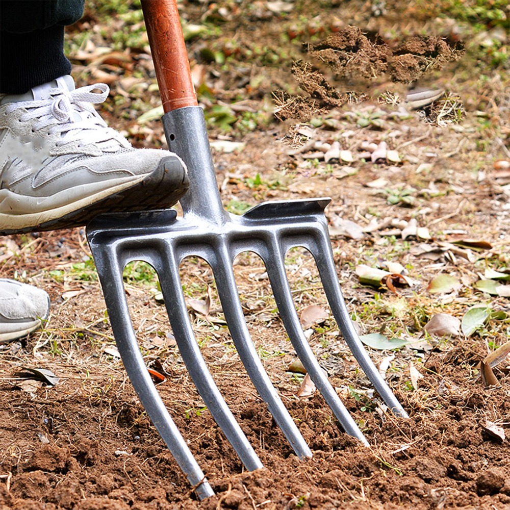 頑丈な高炭素鋼製掘削フォーク 4本爪 破損防止 ガーデンフォ - Spade Digging Fork のレビューと価格