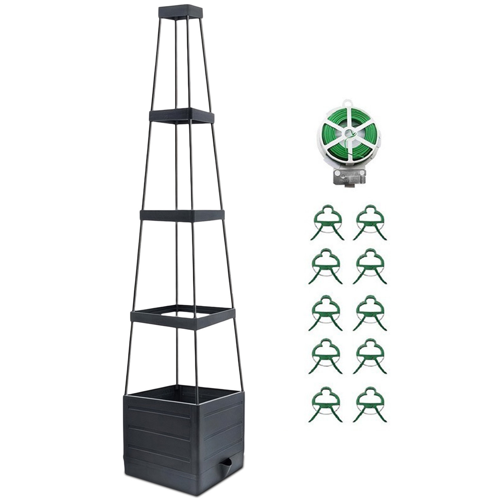 高床式プランターボックス、トレリス付きトマトケージプランター - Self-Watering Planter のレビューと価格